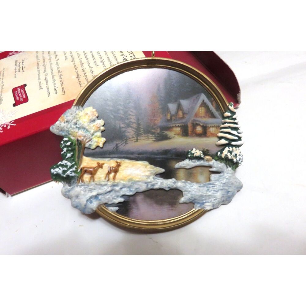 Hallmark Keepsake Ornament 2002 Deer Creek Cottage Thomas Kinkade Clip to Light